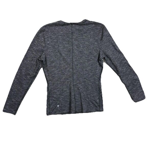 Lululemon Kitsilano Coco Pique Black White Fitted Long‎ Sleeve Size 6 - Picture 6 of 8